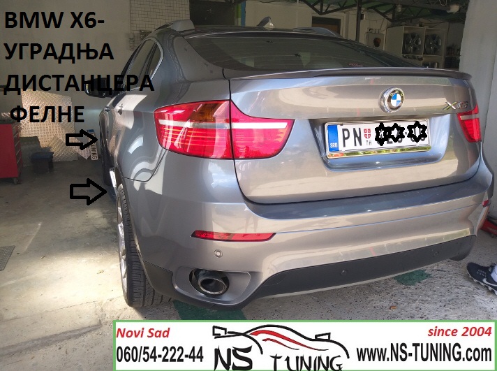 bmw x6 2010 distanceri aluminijumske felne 5x120 sraf 14x1.25 produzeni ugradnja novi sad tuning auto servis